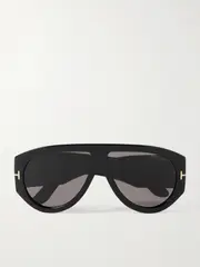 [TOM FORD] TOM FORD - Bronson Aviator-style Acetate Sunglasses - Black - One size One size Black