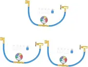 MUCKLILY 3 Sets R134a Filling Hose with Pressure Gauge Car Supply Sturdy Pvc Copper Hose 600-3000psi Pressure Rating