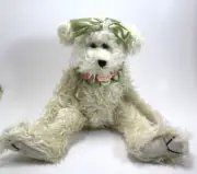 MBOT Rosebud shaggy brown plush jointed Teddy bear ribbon unbranded vintage