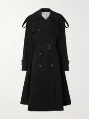 [PETER DO] PETER DO - Cloud Double-breasted Crinkled Cotton-blend Trench Coat - Black - FR 38 FR 38 Black