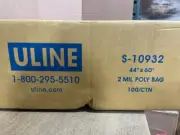 Uline 44" x 60" 2 Mil Industrial Poly Bags, 100/ctn