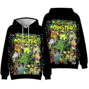 My Singing Monsters 3d Printed Hoodies Kids Hooded Sweatshirt Long Sleeve Pullover Casual Drawstring Jumper Tops E 7-8 Years