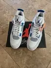 Nike Air Jordan 4 Retro Shoe Military Industrial Blue FV5029-141 Men's Size 13