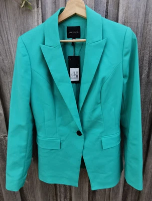 NWT PORTMANS Sz 10 Jungle Green Pocket Blazer Single Breasted