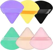 [Pimoys] 6 Pieces Powder Puff Soft Face Triangle Makeup Puff for Loose Powder Body Cosmetic Foundation Sponges Beauty Blender Makeup Tool(Multi colored)