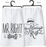 Primitives by Kathy Double Sided Dish Towel, Mr Right & Mrs Always Right