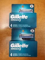 2 Boxes of 4: Gillette Mach3 Men's Razor Blade Refill Cartridges SHELFWEAR E14C