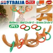 2X Inflatable Antler Reindeer Hat Ring Toss Xmas Birthday Party Game Holiday TGT