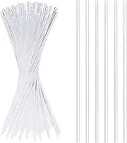 WARFEL 50 Pieces Acrylic Lollipop Sticks, Clear Cake Pops for Candy Dessert Chocolate Handmade DIY, 8 Inch(3mm Diameter)