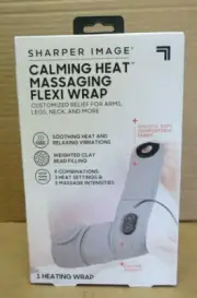 SHARPER IMAGE CWT17003 ELECTRIC CALMING WEIGHTED HEAT MASSAGING FLEXI WRAP NEW