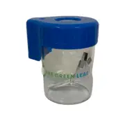 Tobacco Magnifying Jar - Blue Cap - Glass Display - LED Light