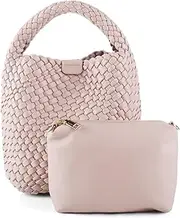 [LIKEBAG] Woven Tote Bag for Women Vegan Leather Medium Size Summer Beach Travel Handbag and Purse Retro Handmade Shoulder Bag
