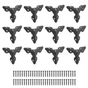 20x20x20mm Metal Box Corner Protectors Edge Guard Iron Black 12pcs