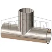 Dixon 1" Weld Tee BioPharm 316 Stainless Steel PM Finish T7WWW-100PM