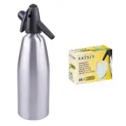 1L Soda Water Siphon Syphon Carbonator Sparklet with 10 Charger Bulbs Cartridges
