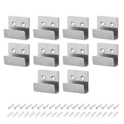 10Pcs Wall Mounted Hook Hooks Single Clothes Hanger With Screws, Stainless Steel