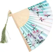 Cabilock Hand Fan Foldable Chinese Style Fans Bamboo Hand Fan for Decor Photo Prop Lightweight and Portable