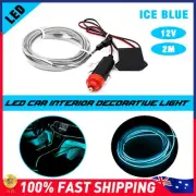2M Blue LED Car Interior Decor Wire Strip Atmosphere Light Lamp Accessories (for: Honda)