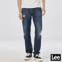 在飛比找Yahoo奇摩購物中心優惠-Lee 男款 731 刷破中腰舒適小直筒牛仔褲 深藍洗水