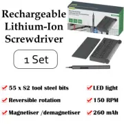 1 set Lithium-Ion 150RPM 3.6V Rechargeable Screwdriver with 55 Bits and Case