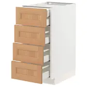 METOD / MAXIMERA base cb 4 frnts/2 low/3 md drwrs, white/Vedhamn oak, 40x60x80 cm