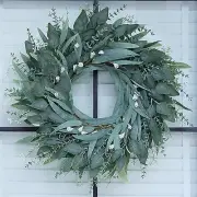 26" Eucalyptus Wreath for Front Door - Large Artificial Greenery Outdoor Wreath