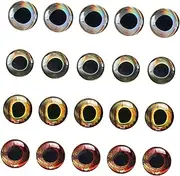 Anneome 20Pcs Material swimbait Fishing baits Eyes Lure Holographic Fishing Fly Eyes Fishing Tackle Realistic epoxy Fly Tying baitfish Artificial Eyes 4d Freshwater Accessories