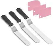 Linyongc Angled Icing Spatula Set, 3 Pcs Stainless Steel Offset Spatula, Cake Decorating Tools
