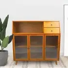 Kitchen Sideboard 3Compartments 2 Shelves Multifunction Buffet Cabinet Sideboard