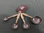 Rustic Gold Metal Measuring Spoons New w/tags Cottage Farmhouse Coppertone
