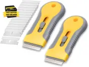 Bates- Razor Blade Scraper, 2 Pack, Razor Scraper Set with 30 Extra Blades, Razo