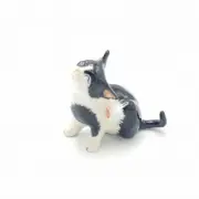 Black & White Ceramic Miniature Cat - Scratching Ear