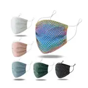 CLEARANCE Fashion Sequin Face Cover Reusable Sparkly Rhinestone Fabric Masks