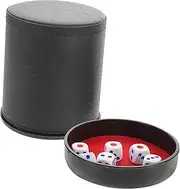 WESIEVYA Quiet Dice Cup Game Soundproof Shaker Night Mode Dice Cups Set in PU Leather for Social Events