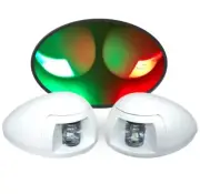 Marine Boat White LED Navigation Bow Light Green Starboard Red Port Horizontal M