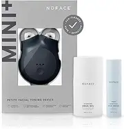 [NuFACE] MINI+ Microcurrent Facial Device Kit - FDA Cleared Face Sculpting & Skin Tightening Device to Contour, Lift & Tone + Microcurrent Gel Activator & Silk Creme - Midnight Black
