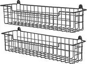 GUUKAR Spice Rack Organizer Wall Mount, Spice Organization Storage Shelf for Cabinet Door, 2 Packs Wall Spice Rack Saving Space for Kitchen, Black