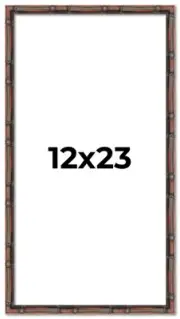12x23 Frame Brown Bamboo with Dark Coffee/Walnut Finish | Solid Wood Picture Fra
