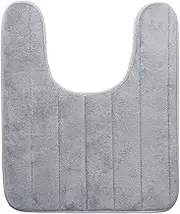 Memory Foam Toilet Bath Mat U-Shaped Toilet Rug Non-Slip,Thick,Machine Wash and Easier to Dry Toilet Bath Mat Soft & Absorbent Bathroom Commode Contour 24 X 20 Inches