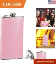 12 OZ Hip Flask - Classic Silver Stainless Steel Flasks for Liquor with Funne...