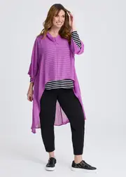 [Taking Shape] Taking Shape Chiffon Ada Long Sleeve Layering Top Size 14-16 in Sweetpea - Plus Size Women's Tops & T Shirts Sweetpea