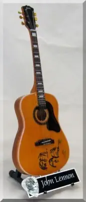 JOHN LENNON The Beatles Imagine Miniature Guitar w/ Guitar Pick