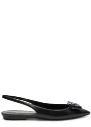 Saint Laurent Anais Leather Slingback Pumps - Black 39 (IT39 / UK6)