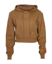 Heron Preston Logo Patch Drawstring Hoodie XXS Brown