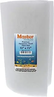 Master Pet Supply Premium Aquarium Filter Pad Roll, Cut to Fit 12" by 72", Micron Fiber Filtration Media for Freshwater, Saltwater Aquariums, Koi Ponds, Fish Tanks, Reefs - Clean Crystal Clear Water