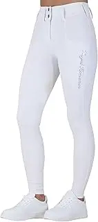 [Royal Horsemen] Jodhpurs - Silicone Full Seat - Women & Girls - with Mobile Phone Pockets & Belt Loops - High Waist, Shaping Effect Size XXS-XL, Winningwhite, Medium Slim