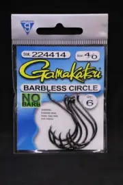Gamakatsu Circle Inline Point Barbless Octopus Hook - Size 4/0 - Pack of 6