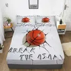 Hot Basketball Boys Bed Decor Fitted Sheet Set Single/Double/Queen/King Size