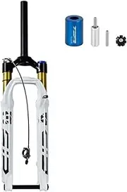 ZECHAO Thru Axle Air Mountain Bike Suspension Forks, 26/27.5in Alloy 140mm Travel Bicycle Shock Absorber Fork Disc Brake Bicycle Accessories