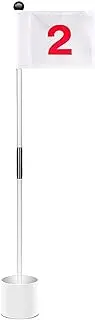 Golf Putting Hole Set - Tow-Sided Golf Pin Flags with Cup Holder | Portable Golf Accessories for Golf Lovers to Practice in The Backyard Garden Jmedic